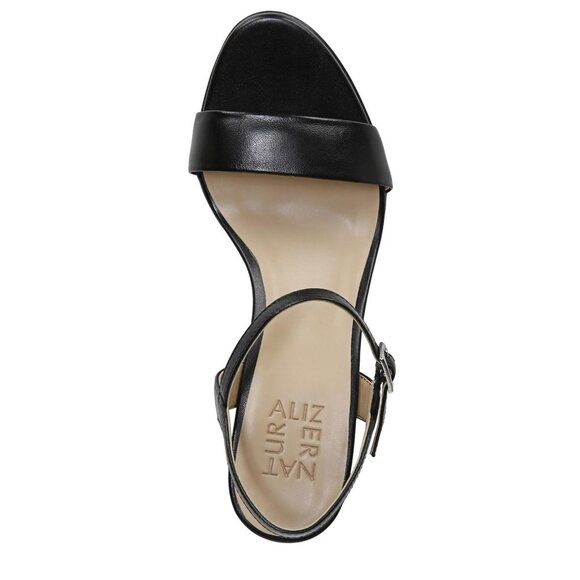 NWT Naturalizer Ankle Strap Chunky Block Heel Dress Sandal Black Smooth 7.5M - Picture 5 of 16